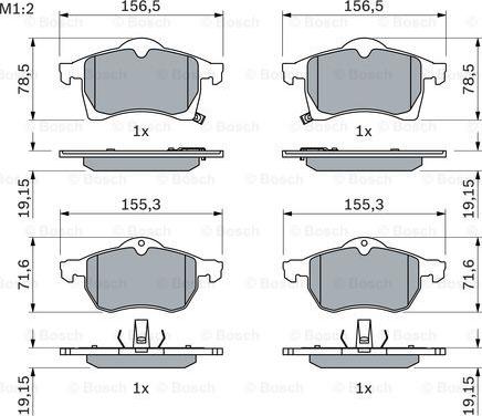 BOSCH 0 986 424 457 - Тормозные колодки, дисковые, комплект unicars.by