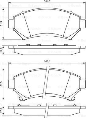 BOSCH 0 986 424 466 - Тормозные колодки, дисковые, комплект unicars.by