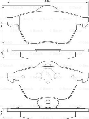 BOSCH 0 986 424 460 - Тормозные колодки, дисковые, комплект unicars.by