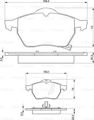 BOSCH 0 986 424 461 - Тормозные колодки, дисковые, комплект unicars.by