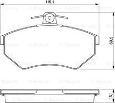 BOSCH 0 986 424 468 - Тормозные колодки, дисковые, комплект unicars.by