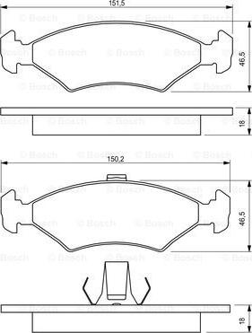 BOSCH 0 986 424 462 - Тормозные колодки, дисковые, комплект unicars.by