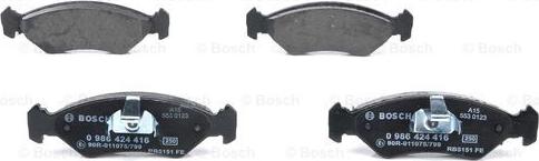 BOSCH 0 986 424 416 - Тормозные колодки, дисковые, комплект unicars.by