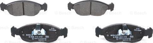 BOSCH 0 986 424 410 - Тормозные колодки, дисковые, комплект unicars.by