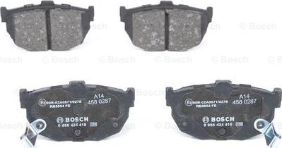 BOSCH 0 986 424 418 - Тормозные колодки, дисковые, комплект unicars.by