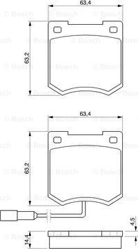 BOSCH 0 986 424 417 - Тормозные колодки, дисковые, комплект unicars.by