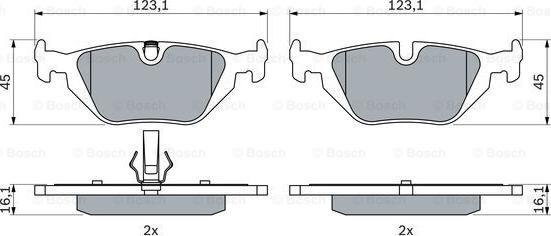 BOSCH 0 986 424 484 - Тормозные колодки, дисковые, комплект unicars.by