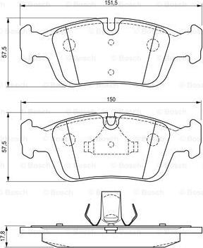 BOSCH 0 986 424 483 - Тормозные колодки, дисковые, комплект unicars.by