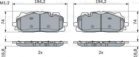 BOSCH 0 986 424 429 - Тормозные колодки, дисковые, комплект unicars.by