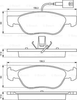 BOSCH 0 986 424 593 - Тормозные колодки, дисковые, комплект unicars.by