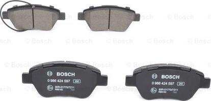 BOSCH 0 986 424 597 - Тормозные колодки, дисковые, комплект unicars.by