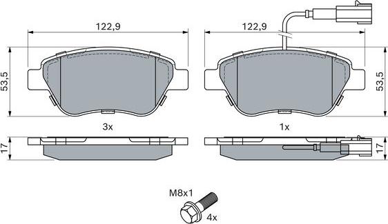 BOSCH 0 986 424 597 - Тормозные колодки, дисковые, комплект unicars.by