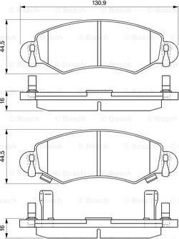 BOSCH 0 986 424 549 - Тормозные колодки, дисковые, комплект unicars.by