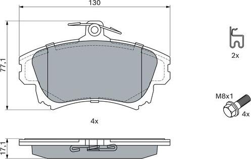 BOSCH 0 986 424 541 - Тормозные колодки, дисковые, комплект unicars.by