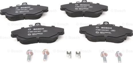 BOSCH 0 986 424 541 - Тормозные колодки, дисковые, комплект unicars.by