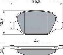 BOSCH 0 986 424 553 - Тормозные колодки, дисковые, комплект unicars.by