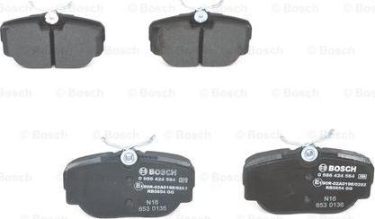 BOSCH 0 986 424 564 - Тормозные колодки, дисковые, комплект unicars.by