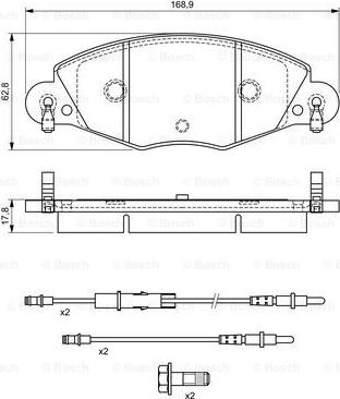 BOSCH 0 986 424 581 - Тормозные колодки, дисковые, комплект unicars.by