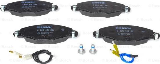 BOSCH 0 986 424 581 - Тормозные колодки, дисковые, комплект unicars.by