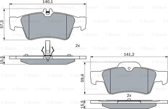 BOSCH 0 986 424 699 - Тормозные колодки, дисковые, комплект unicars.by