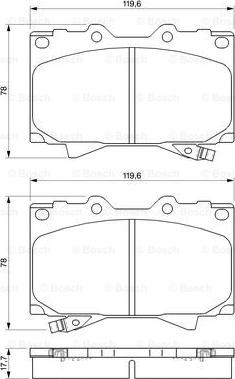 BOSCH 0 986 424 640 - Тормозные колодки, дисковые, комплект unicars.by