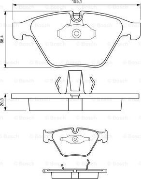 BOSCH 0 986 424 651 - Тормозные колодки, дисковые, комплект unicars.by