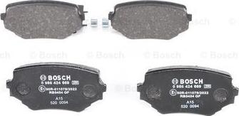 BOSCH 0 986 424 669 - Тормозные колодки, дисковые, комплект unicars.by