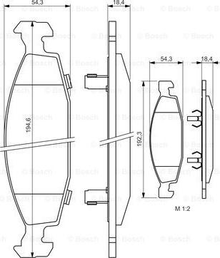 BOSCH 0 986 424 666 - Тормозные колодки, дисковые, комплект unicars.by