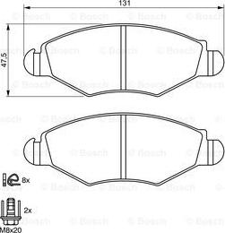 BOSCH 0 986 424 660 - Тормозные колодки, дисковые, комплект unicars.by