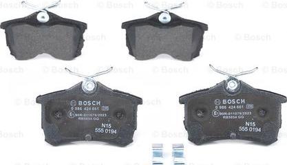 BOSCH 0 986 424 661 - Тормозные колодки, дисковые, комплект unicars.by