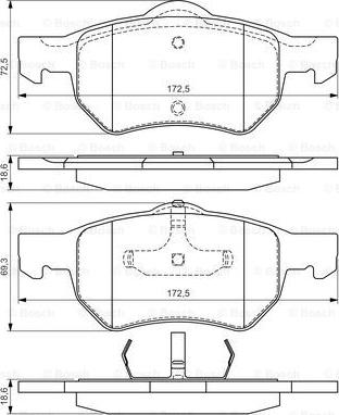 BOSCH 0 986 424 668 - Тормозные колодки, дисковые, комплект unicars.by