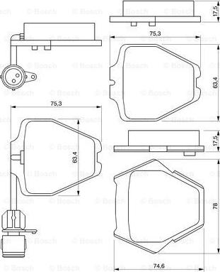 BOSCH 0 986 424 689 - Тормозные колодки, дисковые, комплект unicars.by