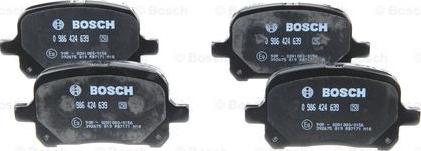 BOSCH 0 986 424 639 - Тормозные колодки, дисковые, комплект unicars.by