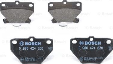 BOSCH 0 986 424 630 - Тормозные колодки, дисковые, комплект unicars.by