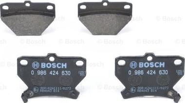 BOSCH 0 986 424 630 - Тормозные колодки, дисковые, комплект unicars.by