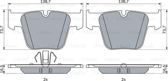 BOSCH 0 986 424 624 - Тормозные колодки, дисковые, комплект unicars.by