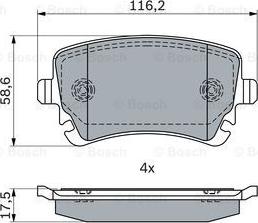 BOSCH 0 986 424 056 - Тормозные колодки, дисковые, комплект unicars.by