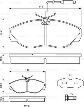 BOSCH 0 986 424 030 - Тормозные колодки, дисковые, комплект unicars.by