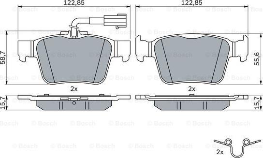 BOSCH 0 986 424 848 - Тормозные колодки, дисковые, комплект unicars.by