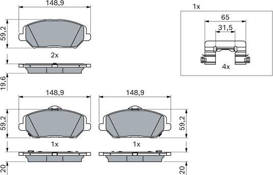 BOSCH 0 986 424 862 - Тормозные колодки, дисковые, комплект unicars.by