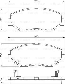 BOSCH 0 986 424 809 - Тормозные колодки, дисковые, комплект unicars.by