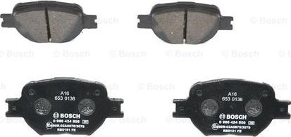 BOSCH 0 986 424 808 - Тормозные колодки, дисковые, комплект unicars.by