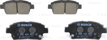 BOSCH 0 986 424 803 - Тормозные колодки, дисковые, комплект unicars.by