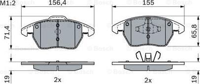 BOSCH 0 986 424 825 - Тормозные колодки, дисковые, комплект unicars.by