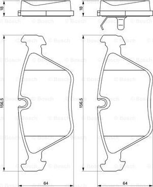 BOSCH 0 986 424 828 - Тормозные колодки, дисковые, комплект unicars.by