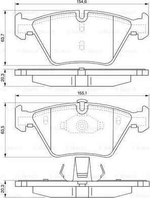 BOSCH 0 986 424 822 - Тормозные колодки, дисковые, комплект unicars.by