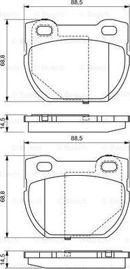 BOSCH 0 986 424 827 - Тормозные колодки, дисковые, комплект unicars.by