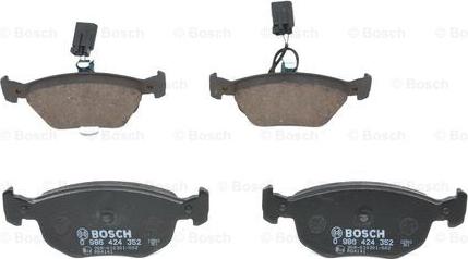 BOSCH 0 986 424 352 - Тормозные колодки, дисковые, комплект unicars.by