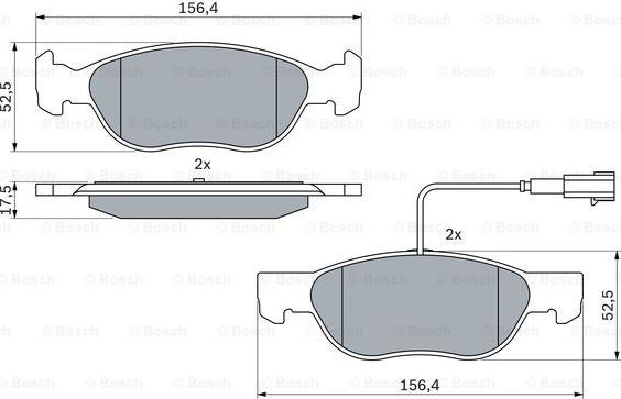 BOSCH 0 986 424 362 - Тормозные колодки, дисковые, комплект unicars.by