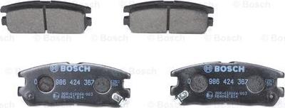 BOSCH 0 986 424 367 - Тормозные колодки, дисковые, комплект unicars.by